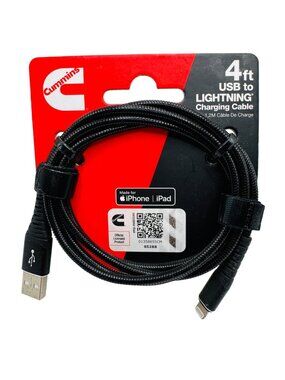 Cummins 4 Ft Usb To Fast Charging Cable Braided Black